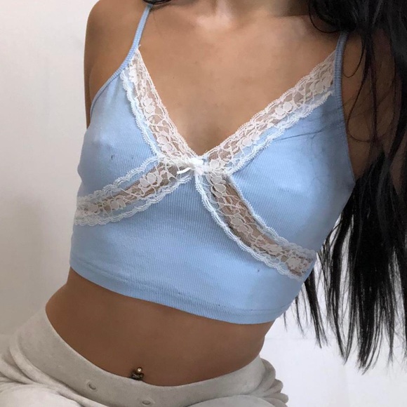 BLUE LACE CAMI - Picture 3 of 4